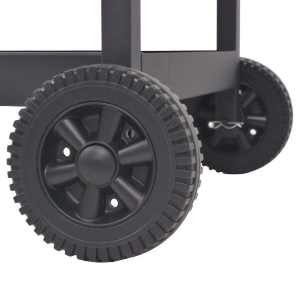 vidaXL BBQ Charcoal Smoker with Bottom Shelf Black - Image 6