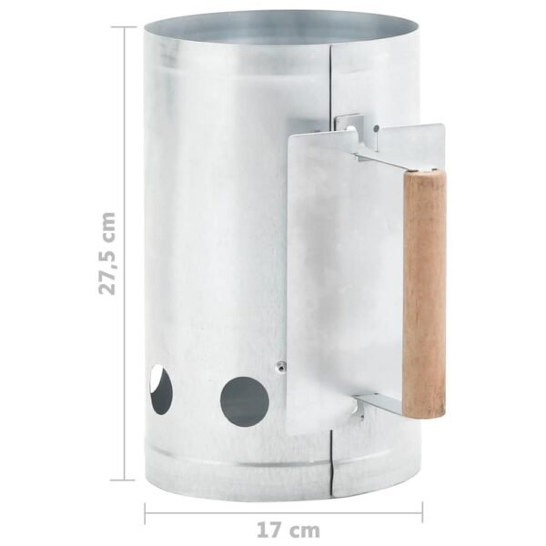 vidaXL Charcoal Grill Chimney Starter Galvanised Steel - Image 6