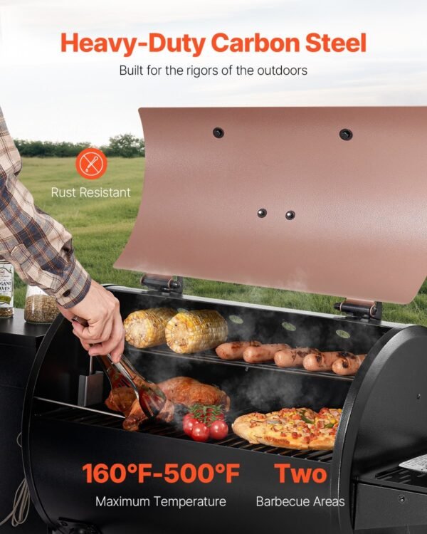 Wood Pellet Grill Smoker Outdoor Electric BBQ Grills 456 Sq.in Cook Area - Image 2