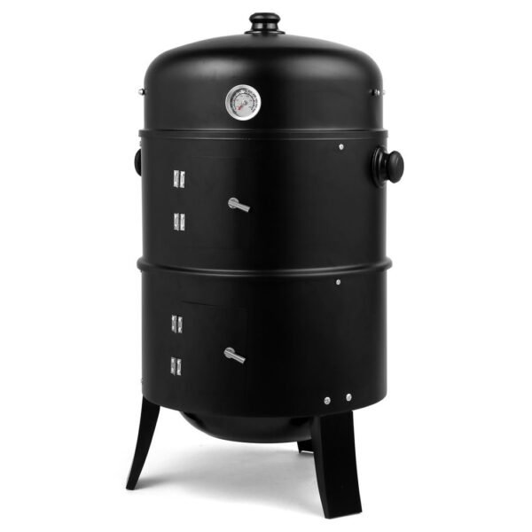 80*41*48cm Iron Spray Smoker Carbon Grill Black - Image 3